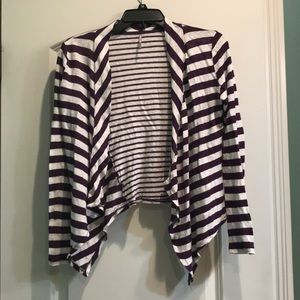 Purple and white Color Thread Cardigan
